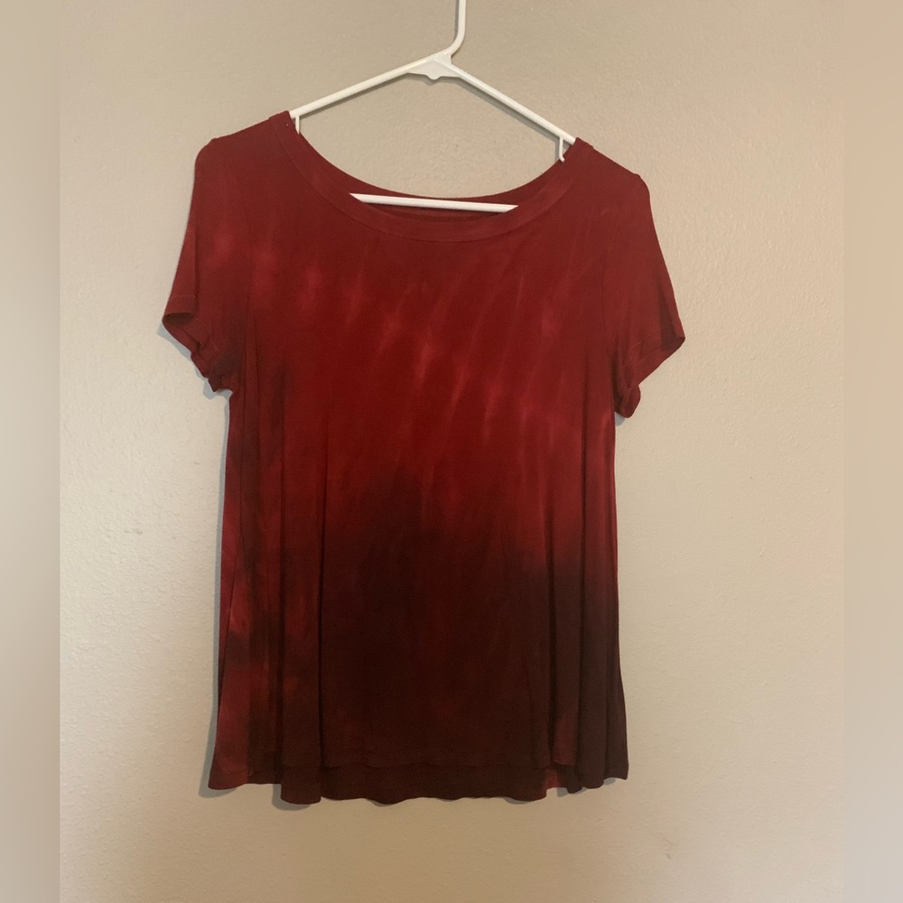 Tie-dye American eagle shirt.